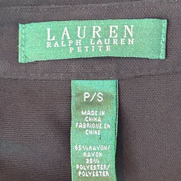 Lauren Ralph Lauren Wrap Dress Womens P/S Black Long Sleeve Side Button Collared - Picture 12 of 13